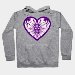 Lavender/Purple Pattern Paint Pour Heart Hoodie